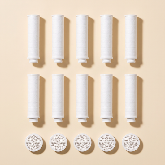 Recharge Purissea : 10 cartouches filtrantes et 5 modules anti-chlore