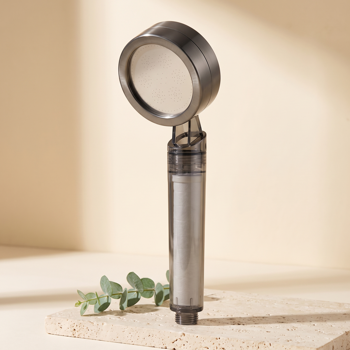 Pommeau de douche filtrant Purissea, coloris gris anthracite